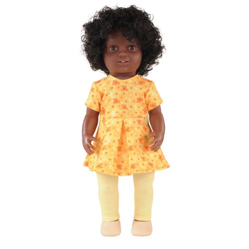 16" Multiethnic Doll - African American Girl With Poseable Body and Hair