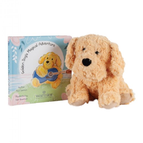 Warmies® Microwavable Plush 13" Golden Dog and Board Book