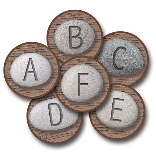 Alphabet Stones Seating Rounds - 12" x 12" - Set of 26