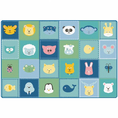 Animal Patchwork Soft Colors Rug - 6' x 9'