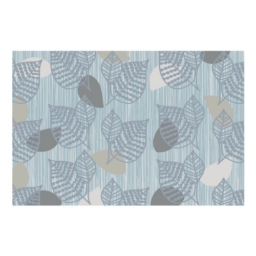 Sense of Place Leaf Carpet - Blue - 6' x 9' Rectangle