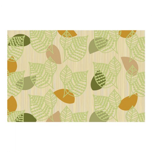 Sense of Place Leaf Carpet - Green - 6' x 9' Rectangle