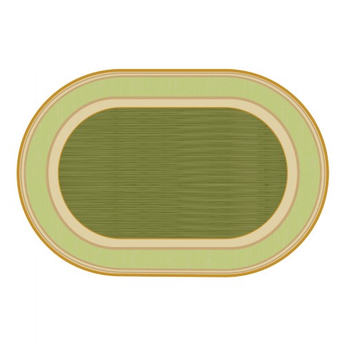 Sense of Place Lowland Stripe Green Oval Carpet - 6' X 9'