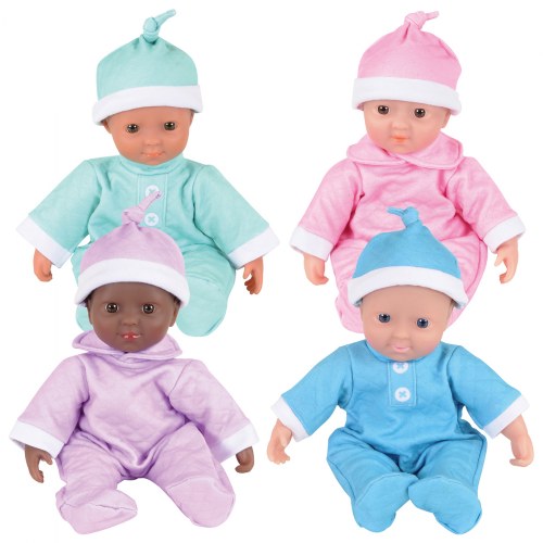Soft Body 11" Baby Dolls with Romper and Cap