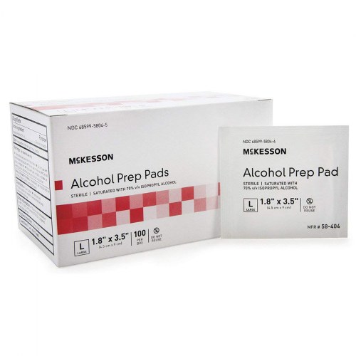 Alcohol Prep Wipes - Individual Packets of 100