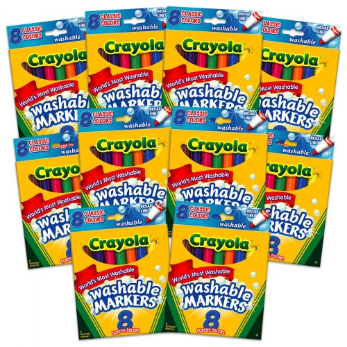 Crayola® Broad Line Classic Colors Washable Markers 8 Count - Set of 10