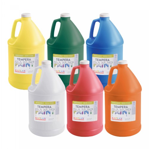 Kaplan Kolors Washable Tempera Paint Gallons - Set of 6