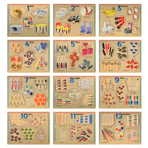 Numbers 1 - 12 Individual Puzzles - Set of 12