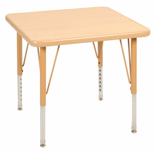 Nature Color 24" x 24" Square Table with 21" - 30" Adjustable Legs