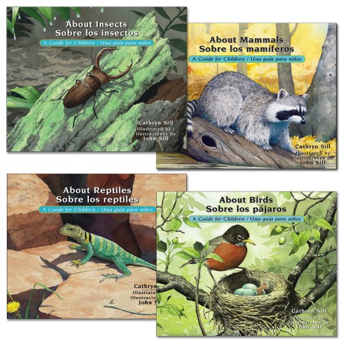 Bilingual Science Books on Birds, Mammals, Insects and Reptiles - Set of 4