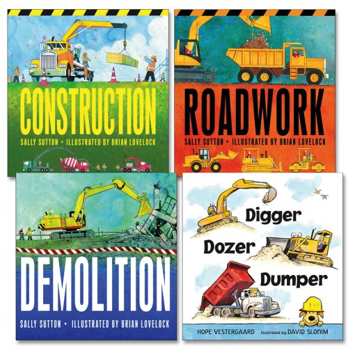 Dig, Dump, and Build Construction Board Books - Set of 4
