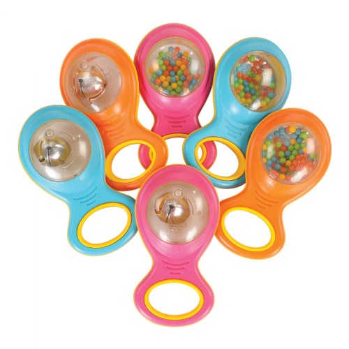 Easy to Grip Baby Beads and Bell Shakers - Set of 6