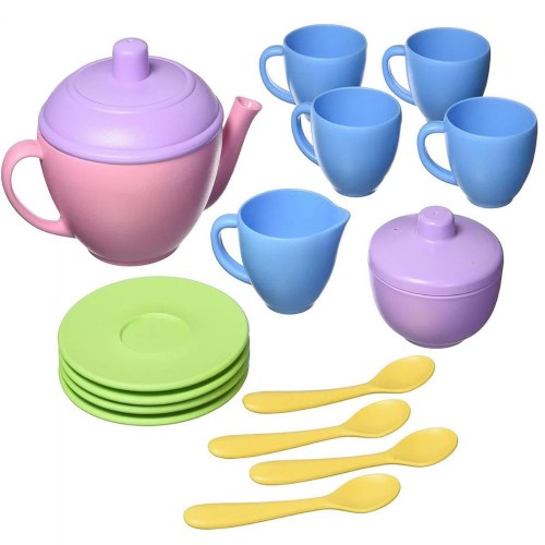 Eco-Friendly Soft Colored Plastic Tea Set