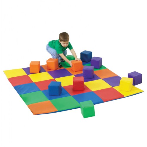 Patchwork Mat and Blocks Set - Primary Colors