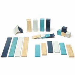 Image of Tegu Blues Magnetic Wooden Blocks - 24 Pieces