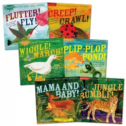 Birth & up. Have fun learning and talking with your baby about all the fun animals you see in these vibrantly-illustrated Indestructibles® Animal Books. Set of 6 books. Illustrated by Kaaren Pixton. Paperback. 6 pages each. Features Soft and paper-like, Chew proof, Rip proof, Non-toxic, and Dishwasher and Washing Machine washable!