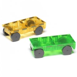 3 years & up. These colorful, translucent Magna-Tiles® cars are designed to work perfectly with Magna-Tiles® building sets. Use the magnetic building pieces to create fun designs on the car's magnetic base. Build tracks, mazes and garages to house your newly designed car and take it all apart when you are ready to design and build again. Cars work well with most Magna-Tiles® sets (sold separately). Included: 2 Different color Magna-Tiles® Cars. Size: 3" x 6" x 2".