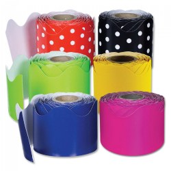 Image of Rolled Scalloped Polka Dot Borders - Set of 6