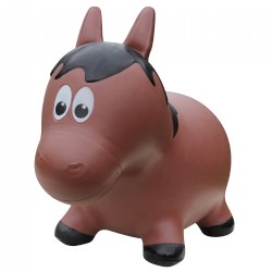 Image of Farm Hoppers® Inflatable Bouncing Brown Horse
