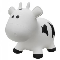 Image of Farm Hoppers® Inflatable Bouncing White Cow