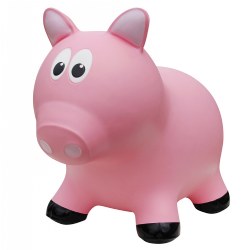 Image of Farm Hoppers® Inflatable Bouncing Pink Pig