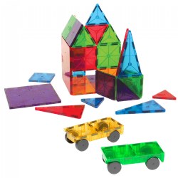 Image of Magna-Tiles® 32 Piece Clear Colors & Car Expansion Set