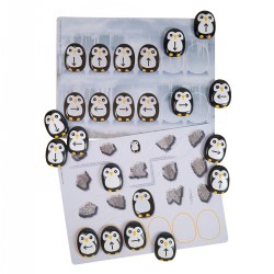 3 years & up. This "waddle" of penguins will delight and inspire children into pre-coding fun! The Pre-coding Penguin Stones promote directional and positional language, matching practice, problem solving, pattern making, logical thinking, and sequencing skills. These durable stones are specifically designed to embed pre-coding skills through an appealing, tactile resource. Set features four of each directional arrow and two without arrows. The Pre-coding Penguin Activity Cards feature a variety of activities that focus on matching, sequencing, pattern making, and logical thinking. The photographic images provide an appealing and realistic backdrop to the activities. Cards are made from sturdy and washable plastic. Stones measure 2". Cards measure 8" x 11". Included: 18 Penguin Stones & 16 Pre-coding Penguin Activity Cards.