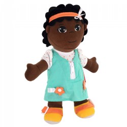 Image of Fastening Learn To Dress Doll - Female with Orange Headband