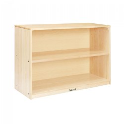 Image of Premium Solid Maple 2-Shelf Storage - Solid Back