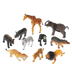 Jungle Animal Figures - 10 Pieces