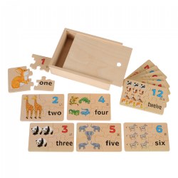 Numbers 1 - 12 Wooden Puzzles - 36 Piece Self-Correcting
