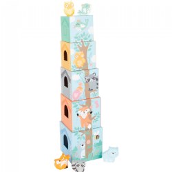 Image of Pastel Stacking Tower with Matching Animals