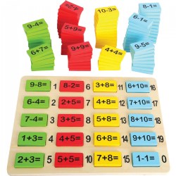 Wooden Math Number Tiles Educational Toy