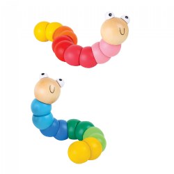 Image of Bendable Wooden Caterpillars - Set of 14