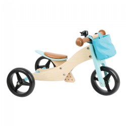 Image of Wooden 2-in-1 Tricycle & Balance Bike - Blue