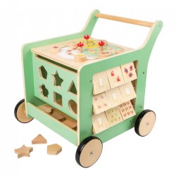 Image of Wooden Pastel Baby Walker and Activity Center