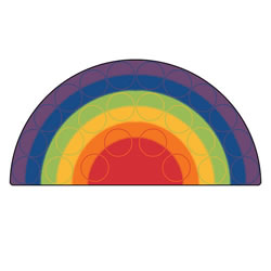 Image of Rainbow Rows Seating Rug - 6' x 12' Semi-circle