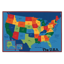 USA Map KID$ Value Rug - 4' x 6' Rectangle