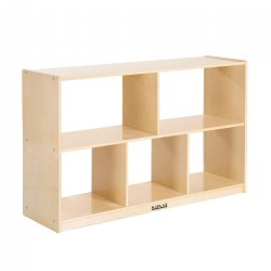 Image of Carolina Birch Plywood  5-Compartment Storage Unit with Acrylic Back - 30" Height
