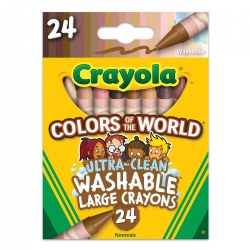 Image of Crayola® Colors of the World Ultra-Clean Washable Large Crayons - 24 Ct.