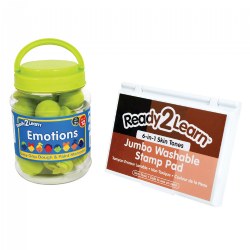 Image of Easy Grip Emotion Stampers & Jumbo 6-in-1 Skin Tone Ink Pad
