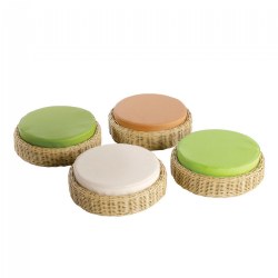 Image of Washable Wicker Poufs - Set of 4