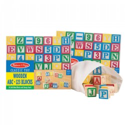 Image of Wooden ABC and 123 Blocks - 100 Pieces