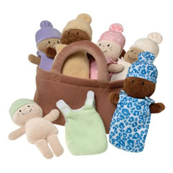 Image of Basket of Soft Babies with Removable Sack Dresses