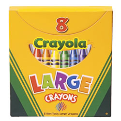 Large 8-Count Crayola® Crayons (Single Box)