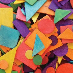 Image of Multicolor Wooden Geometric Shapes