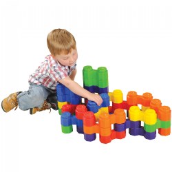 18 months & up. Spark your child's inner architect with these colorful octagonal blocks. These sturdy, double octagon blocks are easy to stack and the jumbo size makes them ideal for the beginning builder. Watch their imagination soar! Children can follow their own plan, or they can share a friend's vision and work together to create something they never dreamed of. The plastic blocks are great for inside or outdoor block play. Includes 6 colors, 6 of each.