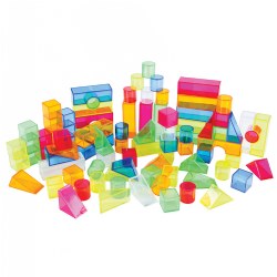Image of Transparent Light and Color Blocks - 108 Pieces