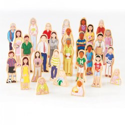 Image of Wooden Wedgie Families - 28 Pieces