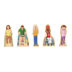 Image of Wooden Wedgie Friends with Special Needs - Set of 5